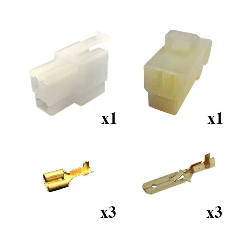 Kit Connecteurs Faston Series 250 - 6 Broches Mâle/femelle - Marque ErreBi Group - Fabriqué En Italie