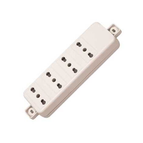 Bande d'alimentation 4 places 10/16A Double-étape sans Câble Blanc