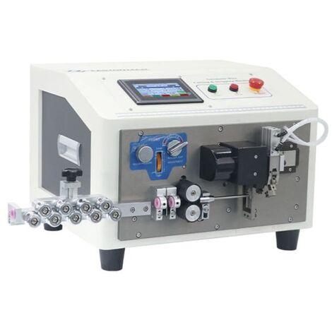 Machine automatique pour couper et dénuder des câbles unipolaires de 1 à 6 mm² avec des longueurs extrêmement courtes (1/2)