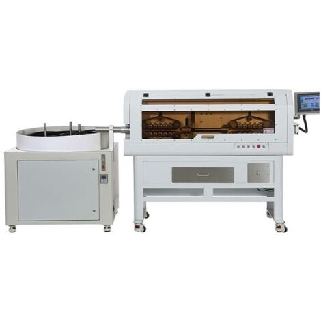 Machine automatique pour couper et dénuder les câbles unipolaires et multiconducteurs avec dispositif d'enroulement automatique (1/2)