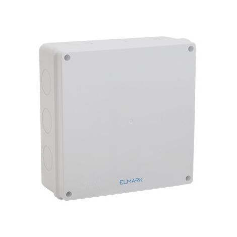 Boîte de distribution étanche IP65 200x200x80mm – Matériau ABS – Pour chantiers humides – Protection contre l'eau et la poussière – Elmark