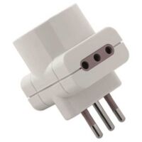 Adaptateur Triple Prise Schuko + 10A P11 - Bouchon 10A S11 Blanc