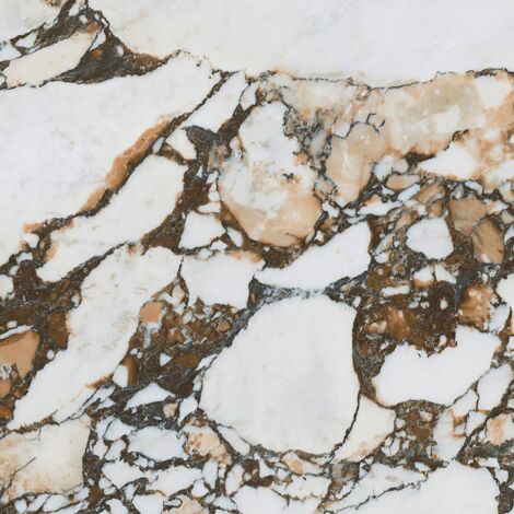 Carrelage sol uni aspect marbre blanc poli 80x80 cm – Marbrures marron doré pour décoration sophistiquée – Finition contemporaine