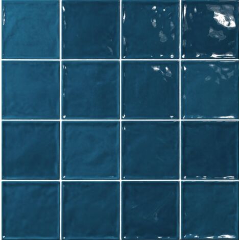 Carrelage Zellige Pompei bleu Brillant 15x15 cm