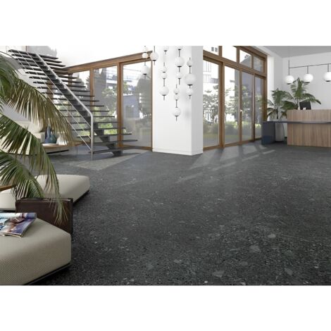 Carrelage Aspect terrazzo Straci noir granito 80x80 cm