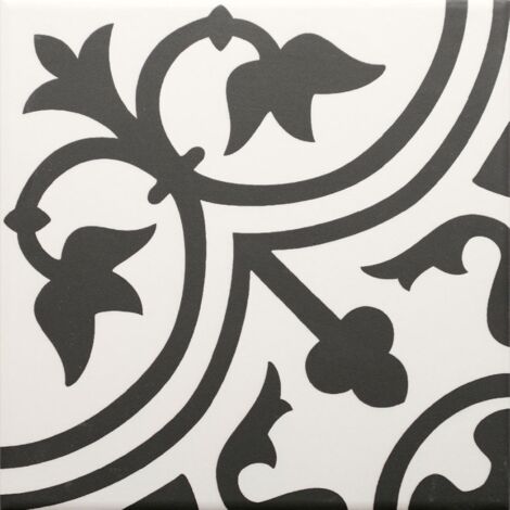Carrelage en ciment Villa 20x20 cm – Finition mat – Motif floral élégant pour décoration intérieure – Effet visuel captivant