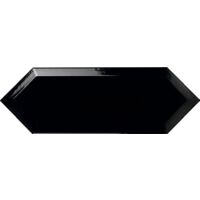 Carrelage hexagonal Plato noir Brillant 10x30 cm
