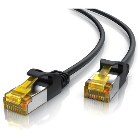 Primewire Ultra Slim Patchkabel Cat 7 - LAN Ethernet Gigabit Kabel - 10000 Mbit - U/FTP PIMF Schirmung - Netzwerkkabel - 10m