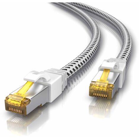 Primewire Patchkabel CAT 7 Rohkabel mit Baumwollummantelung - Gigabit Ethernet LAN Kabel - 10 Gbit/s - S/FTP PIMF Schirmung - Netzwerkkabel - 25m