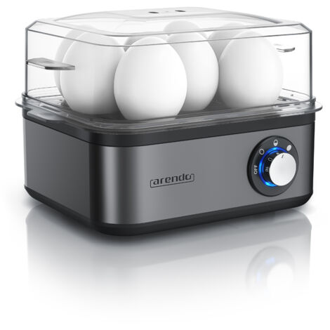 Arendo Eierkocher 8-fach, 500 W, Edelstahl, Härtegrad einstellbar, für 8 Eier, grau (1/5)