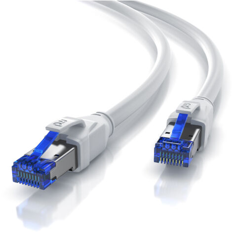 Primewire Patchkabel CAT 8 mit Baumwollummantelung - Gigabit Ethernet LAN Kabel - 40 Gbit/s - S/FTP PIMF Schirmung - Netzwerkkabel - 15m