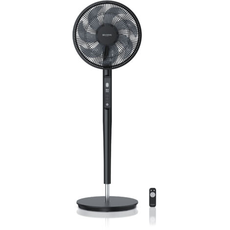 Brandson Standventilator mit DC-Motor, Ventilator mit Fernbedienung, sehr leise, energiesparend, 60°, 90° und 120° Oszillation, Timer