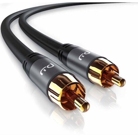 Primewire Cinch Audio-Kabel, RCA, Subwoofer-Cinch Audio-Kabel mehrfach geschirmt, 1X Cinch zu 1X Cinch - 7,5m
