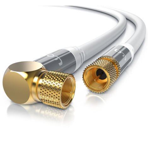Primewire SAT-Kabel, Koax, F-Stecker, HDTV SAT Koax Kabel 90° gewinkelt, 4fach Schirmung, 135dB, 75Ohm - 1,5m