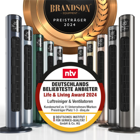 Produktbild von Brandson - Turmventilator Mit Fernbedienung 96 Cm - Preisträger 2025 - Mobiler Lüfter