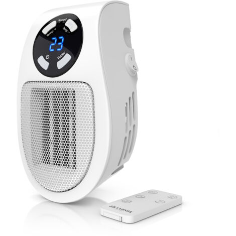 Brandson Steckdosen Heizlüfter, 500W Mini Heizung mit Temperaturregelung & Fernbedienung, Überhitzungsschutz, Automatische Abschaltung, Weiß (1/5)