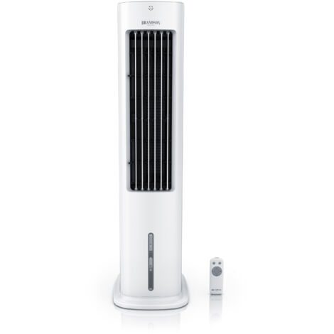 Brandson, Luftkühler mobil mit Wasserkühlung, Luftbefeuchter Ventilator, Turmventilator, leise, 50 W mit 5L Wassertank