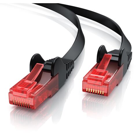 CSL Cat 6 Flachband LAN Kabel - mehrfach geschirmt - UTP Gigabit - 1000 Mbit/s - Patchkabel Flachkabel - Netzwerkkabel - 30m (1/5)