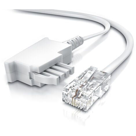 CSL - Internet Kabel Routerkabel - TAE-F Stecker auf RJ45 Stecker - 3m - Internetkabel - Router an die Telefondose, TAE - weiß