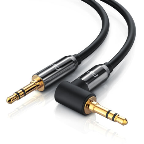 Primewire AUX zu 3,5-mm-Klinke Audio-Kabel 90° gewinkelt, HiFi Klinkenkabel Verbindungskabel für Audiogeräte - 2m