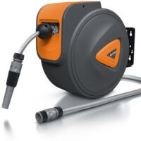 Brandson 20 m Schlauchtrommel - Gartenschlauch - automatisch einziehbar - Schlauchdurchmesser 13 mm - 180 Grad drehbar - kompatibel mit Gardena
