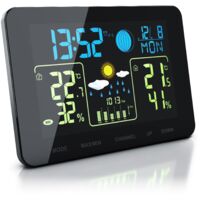 BEARWARE Funkwetterstation mit Farbdisplay & Außensensor Barometer, Wettervorhersage uvm.