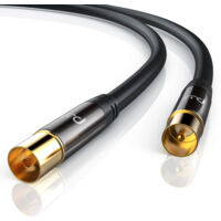 Primewire HDTV Antennenkabel mit 4-fach Schirmung IEC-Stecker zu RF-Buchse / 75 Ohm / 135dB - 5 m