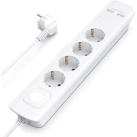 BEARWARE Steckdosenleiste Mehrfachsteckdose Steckerleiste 3680W, 4-fach