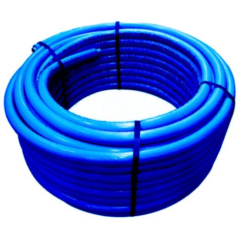 Tubo multistrato PE-Xb ø26 x 3 Pexal isolato con guaina autoestinguente blu, in rotolo da 50 metri - Spessore isolamento 10 mm (prezzo al metro - minimo acquistabile 50 metri)