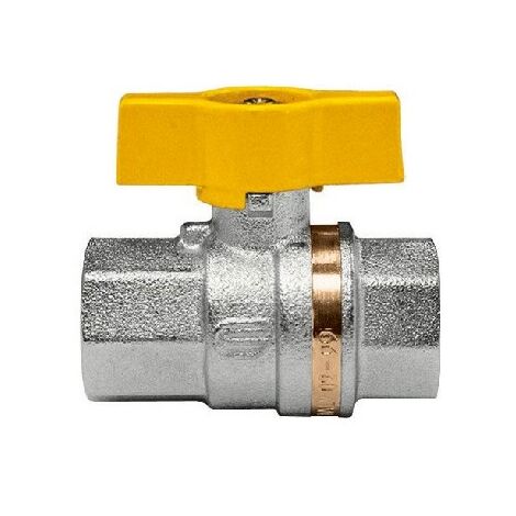 Valvola a sfera VENUS FF con farfalla in alluminio gialla 1/2" 1021G204