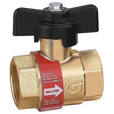 Valvola a sfera con ritegno incorporato per impianti di riscaldamento BALLSTOP Caleffi 327 1 1/4"