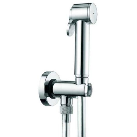 Paloma-WC idroscopino, set doccia idrogetto in ABS, supporto con arresto acqua 1/2”M e flessibile Cromolux in PVC retinato nylon C69017800030015
