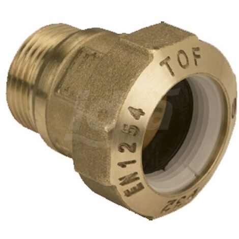 TOF/M Push raccordo monogiunto per PE con filetto maschio con anello in plastica ø20 x 1/2" 01010004P (1/2)