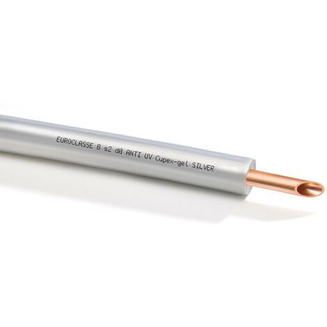 Tubo di rame CUPEX GEL SILVER  ø7/8" x 1 (d. 22,22 mm) isolato da una guaina - Spessore nominale isolante 9 mm (prezzo a metro - minimo acquistabile 25 metri e multipli)