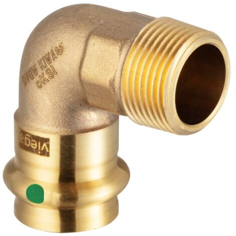 VIEGA 2214 Curva 90° Fr Ø15X1/2"Maschio In Bronzo A Pressare - 112950