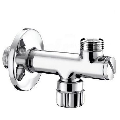Rubinetto sottolavabo con filtro, cromato, chiusura a vitone, senza calotta - Misura 1/2" x 3/8" 04140400CR