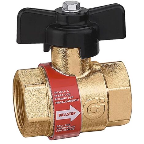 Valvola a sfera con ritegno incorporato 1 pollice per impianti di riscaldamento caleffi 327600