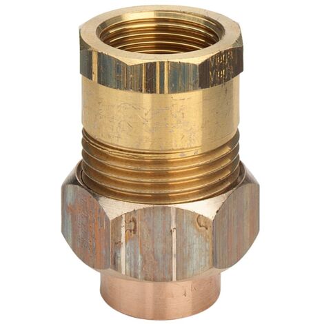 Bocchettone bronzo FF ø18-3/4", portagomma di bronzo, estremità filettata di ottone, estremità a saldare femmina, filettatura Rp, a sede conica 109295 (1/3)