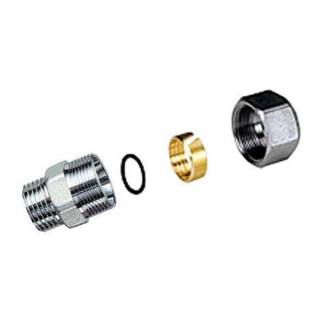 FAR 5010 Raccordo Diritto Cromato Maschio Ø1/2"X18 Gomma - 5010 12G18 (1/2)