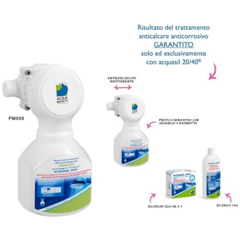 MINIDOS ø1/2"M 1m3/h Pompa dosatrice volumetrica meccanica completa di prima ricarica di AcquaSIL 20/40 PM008