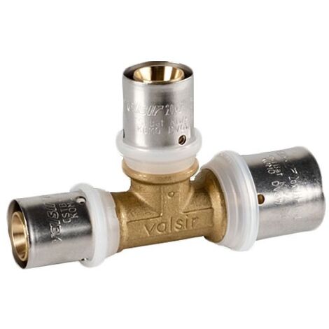 Raccordo a Tee intermedio ridotto 20x2,5 x 26x3 x 20x2,5 - Pexal Brass - raccordo a pressare VS0170831 (1/2)