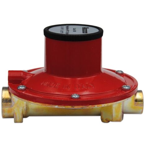 Regolatore bassa pressione - IN 1/4" F OUT 1/2" F - modello con valvola di sicurezza a sfioro incorporata, portata 12 kg/h 00000000900