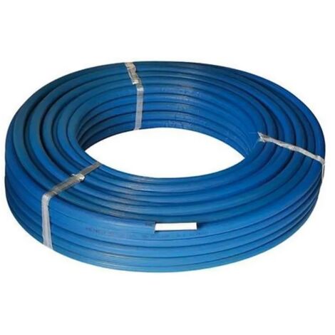 Tubo multistrato blu ø26x3 mm in rotolo da 50 mt STANDARD (PE-Xc/Al/PE-Xc) con isolamento di spessore 6 mm con guaina blu o rossa goffrata. Tubo con alluminio maggiorato (prezzo al metro - minimo acqu