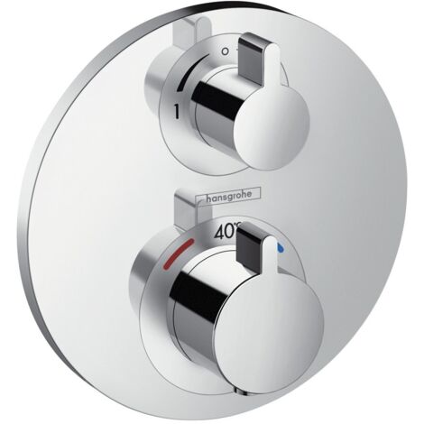 Hansgrohe Ecostat S - Miscelatore termostatico ad incasso per due utenze, cromato 15758000