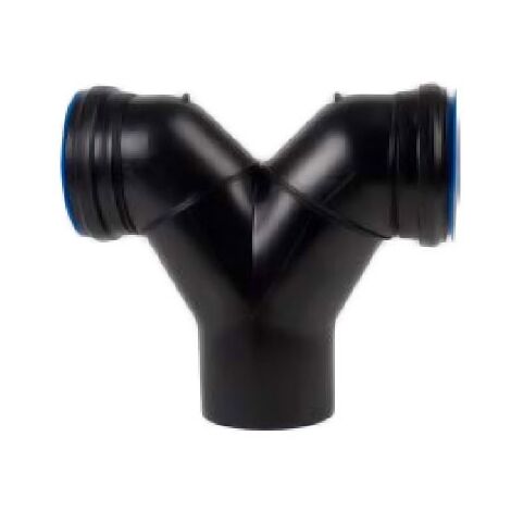 Curva WC sospeso doppia verticale, completa di guarnizioni e tappi di protezione ø110/110 mm senza o-ring polietilene PEHD VS0368001