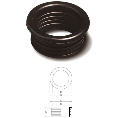 Morsetto gomma nera per curve tecniche mm.46, canotti mm.40 197000GN
