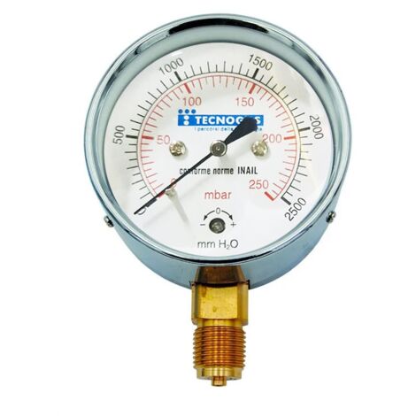 Manometro a membrana 0 ÷ 250 mbar - ø 63 - per gas in bassa pressione con attacco 1/4" radiale 00000006904