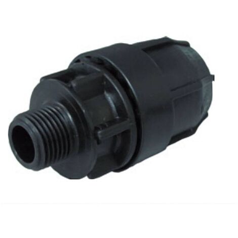 Raccordo filettato diritto Nupi maschio - diametro 25 mm - 3/4" in PE 10KRFM2534