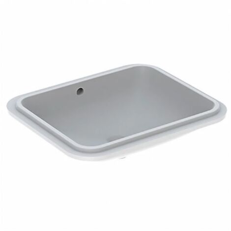 Geberit VARIFORM lavabo rettangolare sottopiano da incasso L.58 cm, senza foro rubinetteria, con troppopieno, colore bianco finitura lucido 500.764.01.2