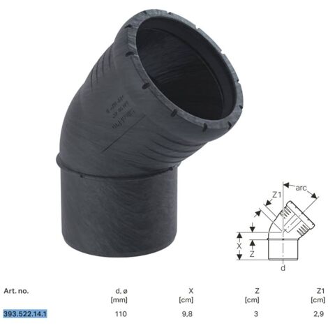 Silent-Pro curva 45° ø110 mm PP a innesto 393.522.14.1